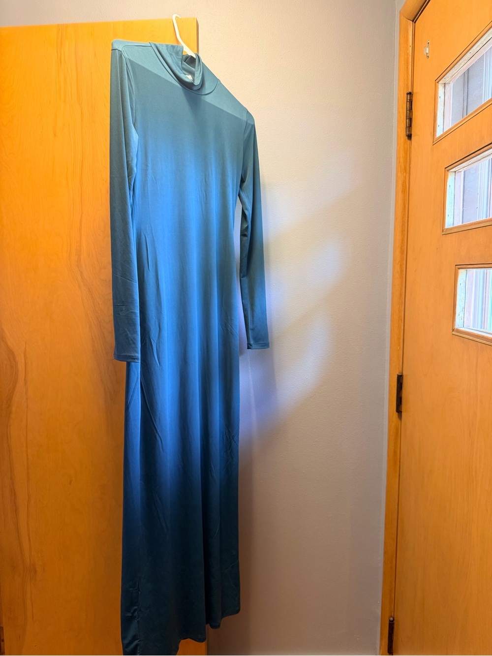 Double Zero Long Sleeve Maxi Dress in Teal